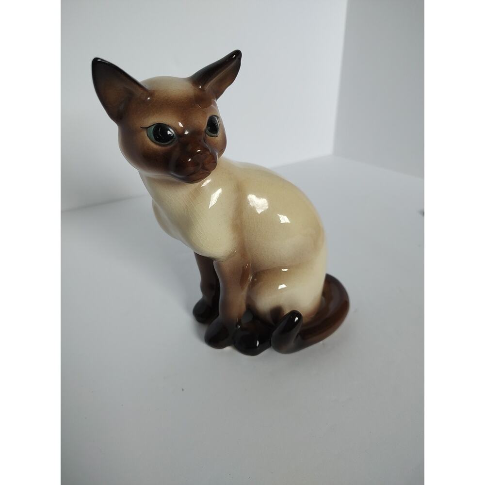 Vintage Brad Keeler California Pottery Seal Point 7" Siamese Cat Figurine #798